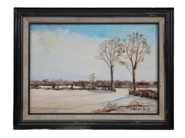ALLEN SAPP CANADIAN WINTER LANDSCAPE OIL PAINTING