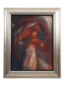 SIGNED AMERICAN SCHOOL OIL EXPRESSIONIST PAINTING