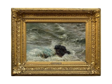 ATTRIBUTED TO GUSTAVE COURBET FRENCH OIL PAINTING
