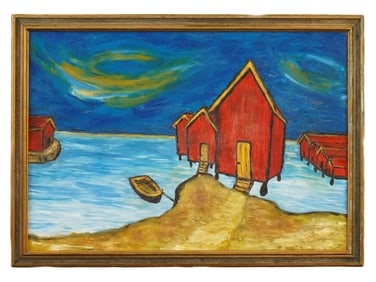 ATTR GUNNAR LOBERG SWEDISH LANDSCAPE OIL PAINTING