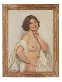 OIL PORTRAIT PAINTING SIGNED CHARLES POLOWETSKI