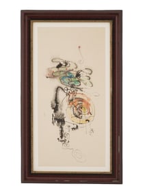 ABSTRACT MIXED MEDIA ARTWORK SIGNED C. JANET