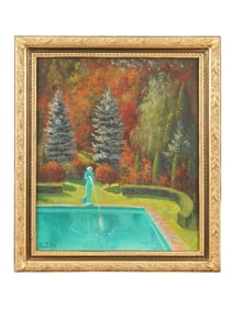 MODERNIST AMERICAN OIL PAINTING BY NOTA KOSLOWSKY