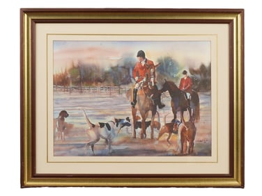 AMERICAN WATERCOLOR PAINTING BY VIVIEN WELLER 1987