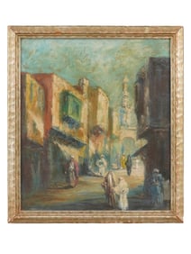 PASTEL CITYSCAPE  PAINTING ATTR LEONID GECHTOFF