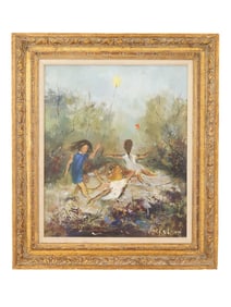 ATTR TO RICHMOND KELSEY AMERICAN SCENE OIL PAINTING