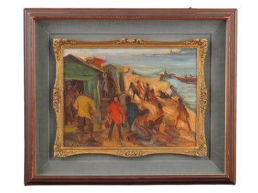 MODERNIST EUROPEAN SCHOOL OIL PAINTING SIGNED ? 1900