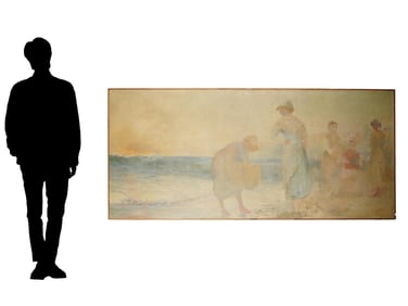 LARGE ENGLISH OIL PAINTING ATTR TO J M W TURNER