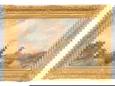 JACOB HENDRICUS MARIS DUTCH LANDSCAPE OIL PAINTING