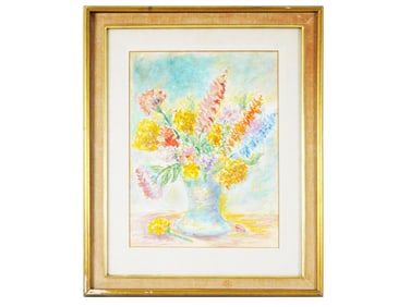 STILL LIFE MIXED MEDIA PAINTING SIGNED BY ARTIST