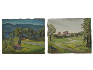 MID CENTURY OIL LANDSCAPE PAINTINGS BY JOHN MUIR