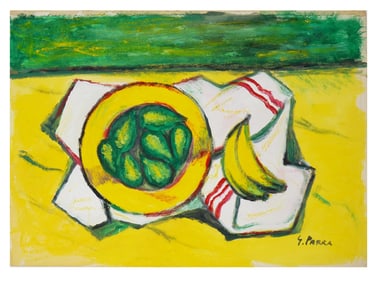 AFTER GINES PARRA SPANISH STILL LIFE GOUACHE PAINTING