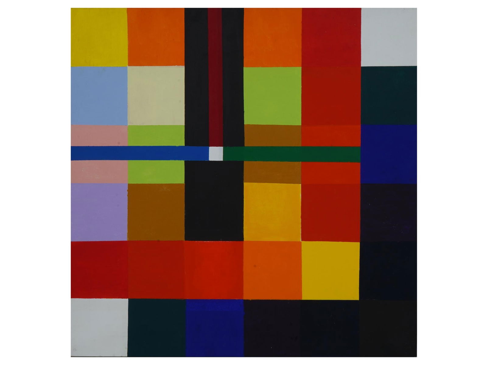 ITALIAN ABSTRACT OIL PAINTING BY RAFFAELE DRAGANI: Oil on canvas painting by Raffaele Dragani, alias RAF, born 1951, an Italian Abstract artist based in Tuscany. RAFs works are an elaboration on the color theory of Wassily Kandinsky. This lot is a fin