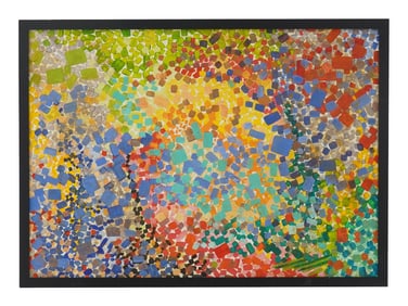 AMERICAN ABSTRACT OIL PAINTING SIGNED LYNNE DREXLER