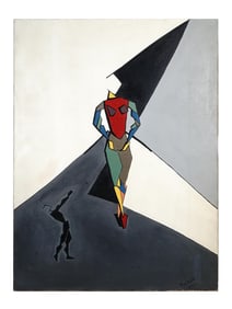 MID CENTURY ABSTRACT PAINTING SIGNED PAUL BUSSE