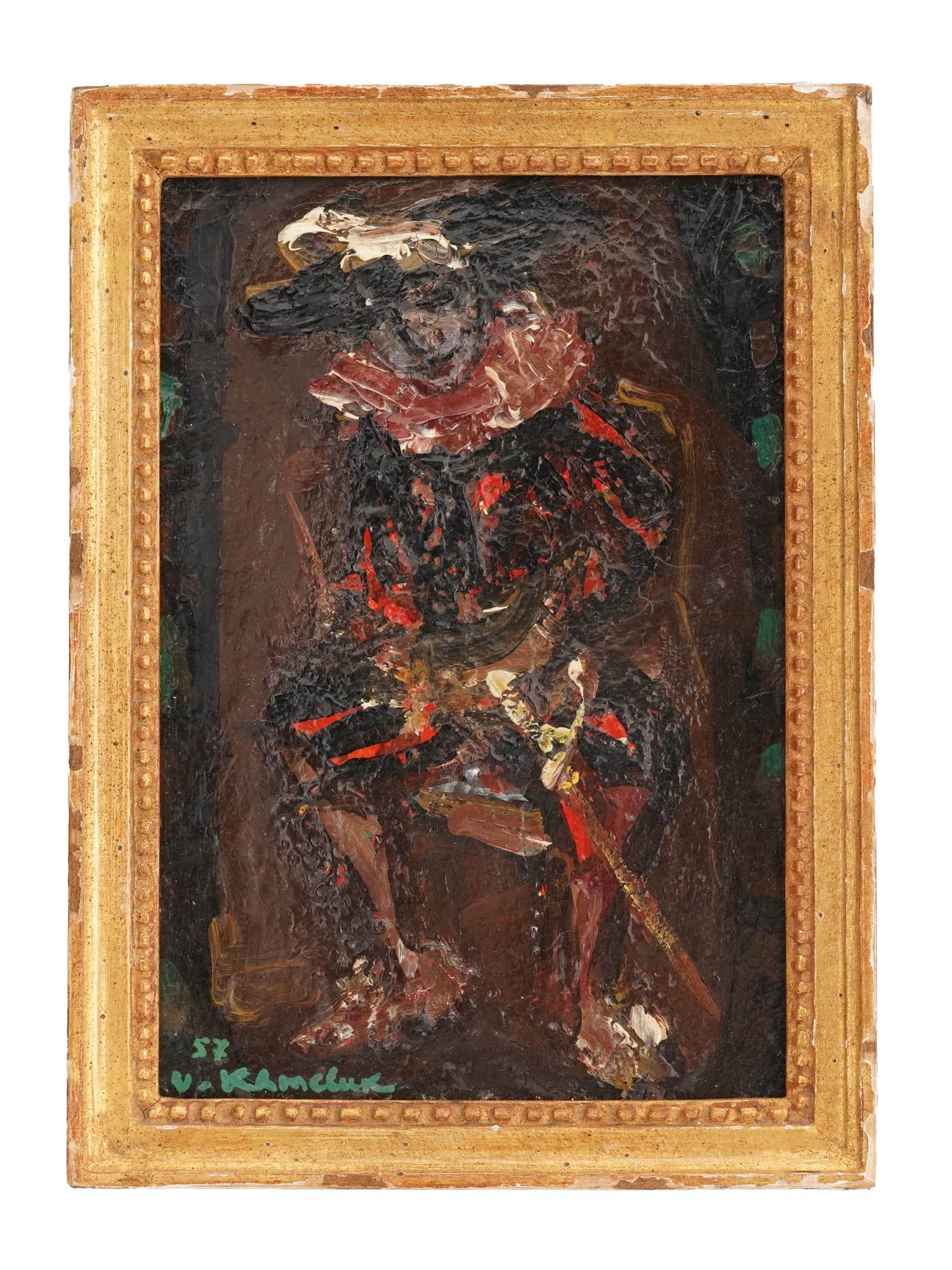 EXPRESSIONIST OIL PAINTING SIGNED VASSYL KHMELUK 1957 (1 of 6)