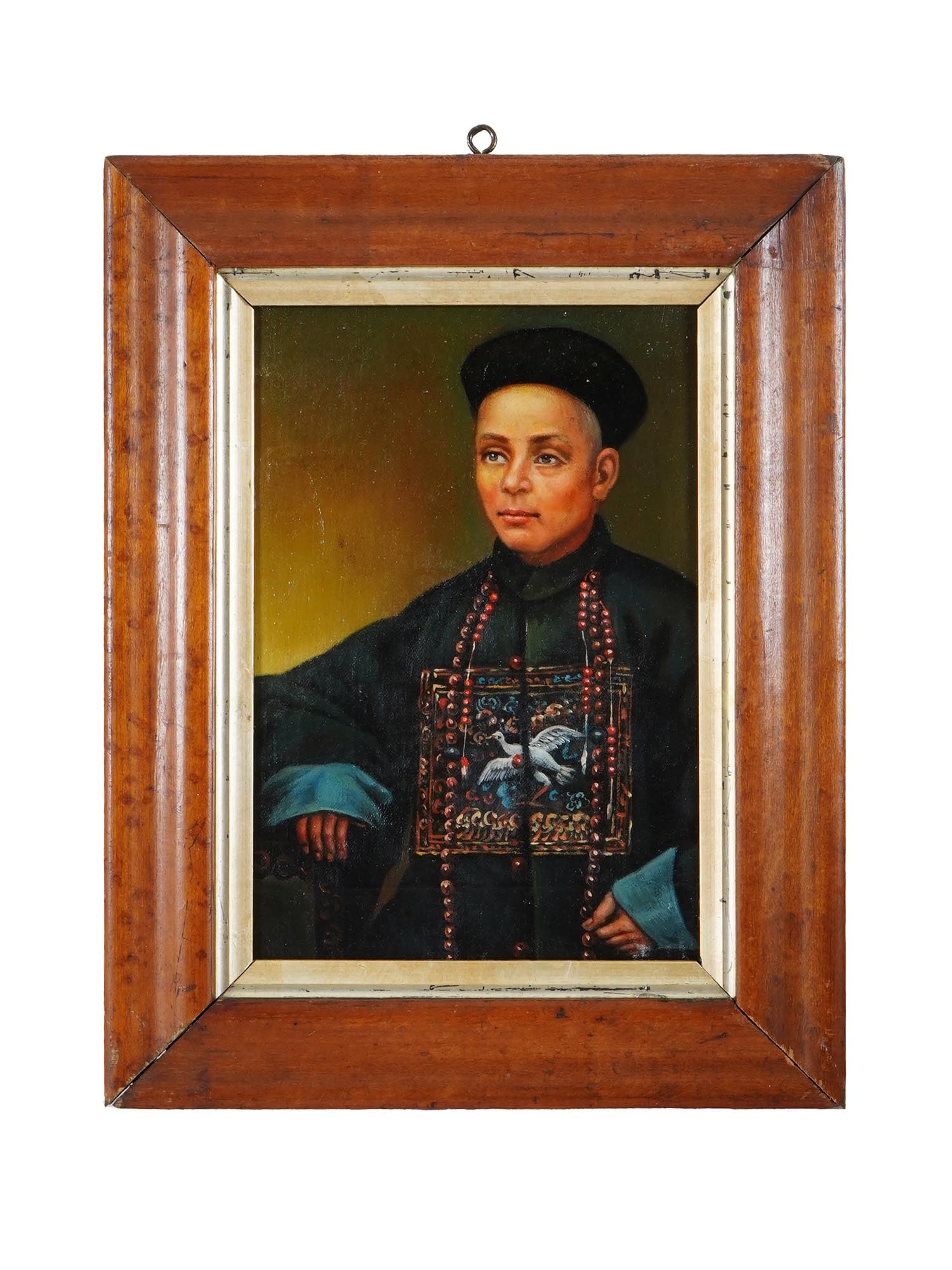 ANTIQUE CHINESE QING MALE PORTRAIT OIL PAINTING (1 of 3)