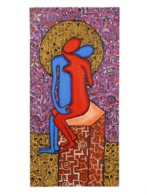 LANRE BURAIMOH NIGERIAN ACRYLIC PAINTING 2018 W COA