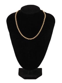 VINTAGE 14K GOLD LINKED JEWELRY NECKLACE