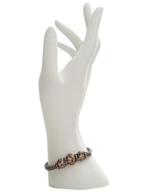 VINTAGE STERLING SILVER CITRINE FOX TAIL BRACELET