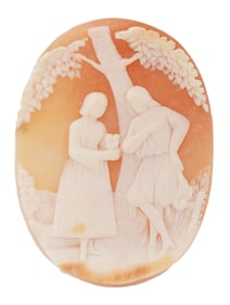 ANTIQUE VICTORIAN CARNELIAN SHELL CAMEO