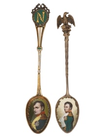 PAIR OF NAPOLEON BONAPARTE SILVER SOUVENIR SPOONS