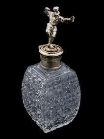 RUSSIAN 84 SILVER AND CUT CRYSTAL DECANTER