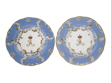 ANTIQUE PORCELAIN PLATES BY IMPERIAL RUSSIAN FACTORY