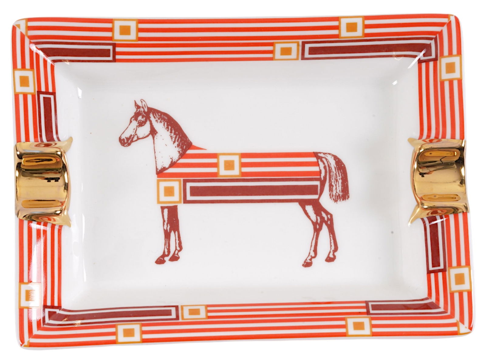 HERMES PARIS CHEVAL D ORIENT HORSE PORCELAIN ASHTRAY (1 of 5)