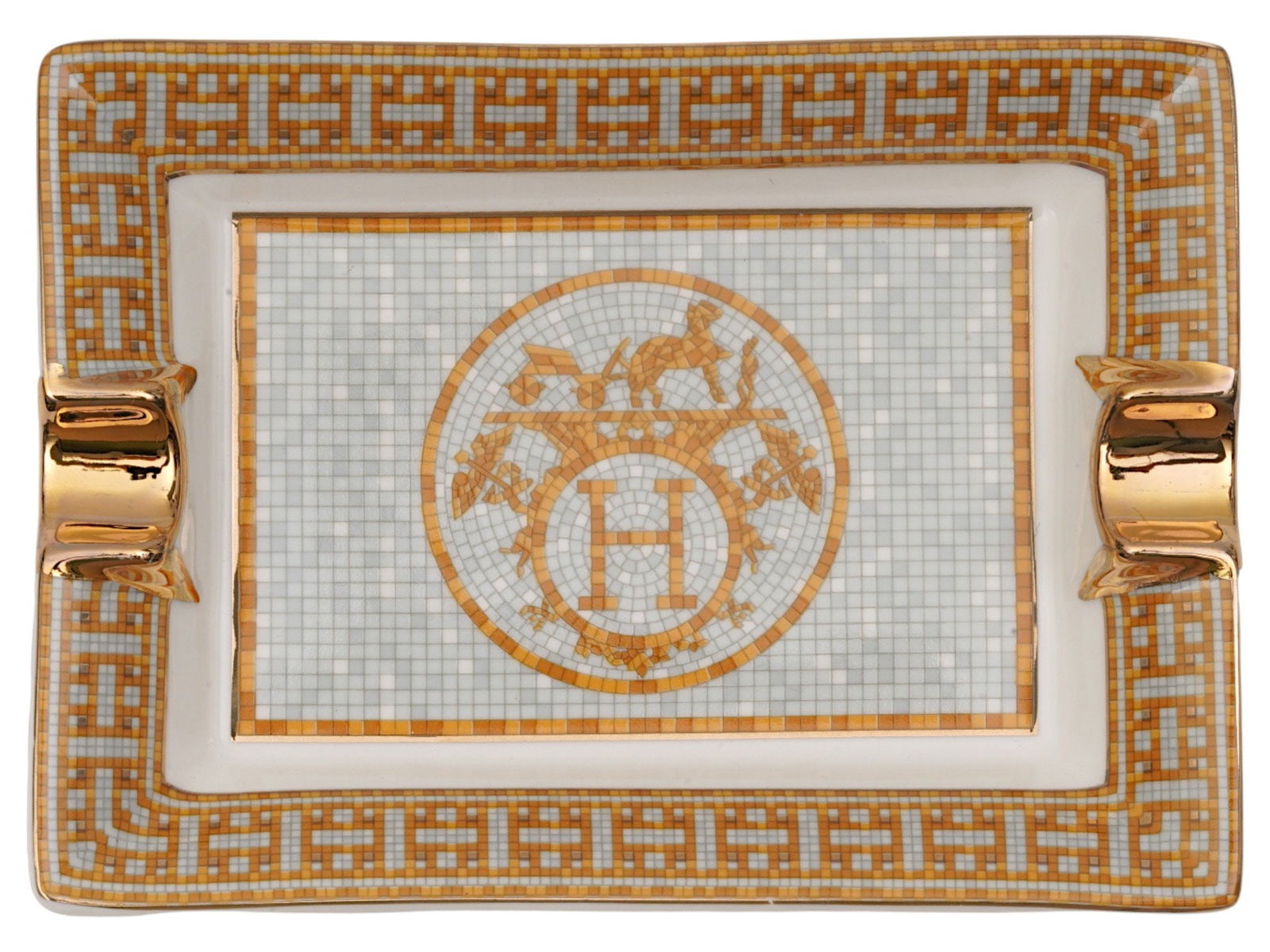 VINTAGE HERMES MOSAIQUE AU 24 PORCELAIN ASHTRAY (1 of 5)