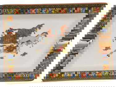 VINTAGE HERMES CHEVAL DORIENT PORCELAIN ASHTRAY