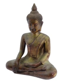 THAI BRONZE SCULPTURE OF A SEATED BUDDHA
