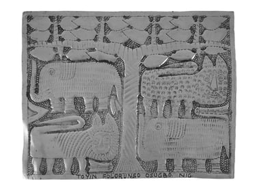 TOYIN FOLORUNSO HAMMERED ALUMINUM RELIEF ARTWORK