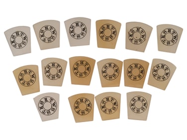 SET OF KEYSTONE TOKENS GAME PIECES MASONIC SYMBOLS