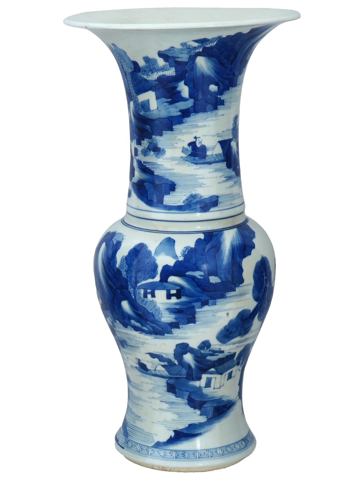 ANTIQUE CHINESE QING BLUE AND WHITE PORCELAIN VASE (1 of 8)