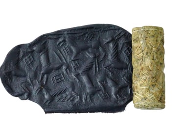 ANCIENT MESOPOTAMIAN STONE CYLINDER SEAL BEAD