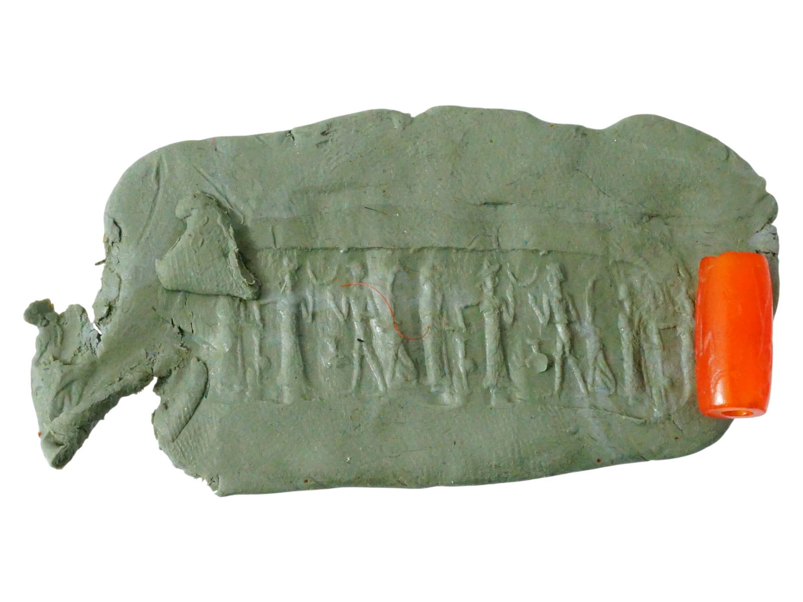 ANCIENT CARVED HONEY AGATE INTAGLIO CYLINDER SEAL (1 of 6)