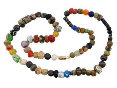 ANCIENT ROMAN MOSAIC GLASS BEAD NECKLACE