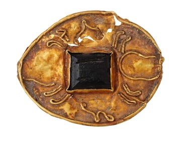 600 TO 300 BC ANCIENT GREEK GOLD DISK CARVED INTAGLIO