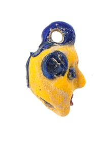 ANCIENT PHOENICIAN MOZAIC GLASS HEAD PENDANT AMULET