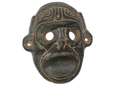 ANCIENT PRE COLUMBIAN TAINO STONE PENDANT MASK