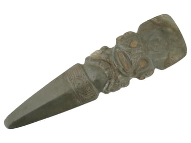 ANCIENT PRE COLUMBIAN ARAWAK TAINO STONE RITUAL AXE