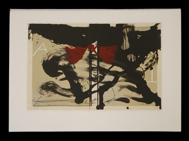 VINTAGE ABSTRACT LITHOGRAPH BY ANTONI TAPIES