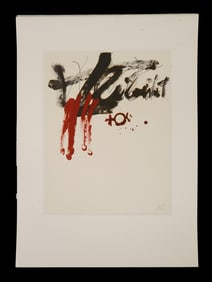 VINTAGE ABSTRACT LITHOGRAPH BY ANTONI TAPIES