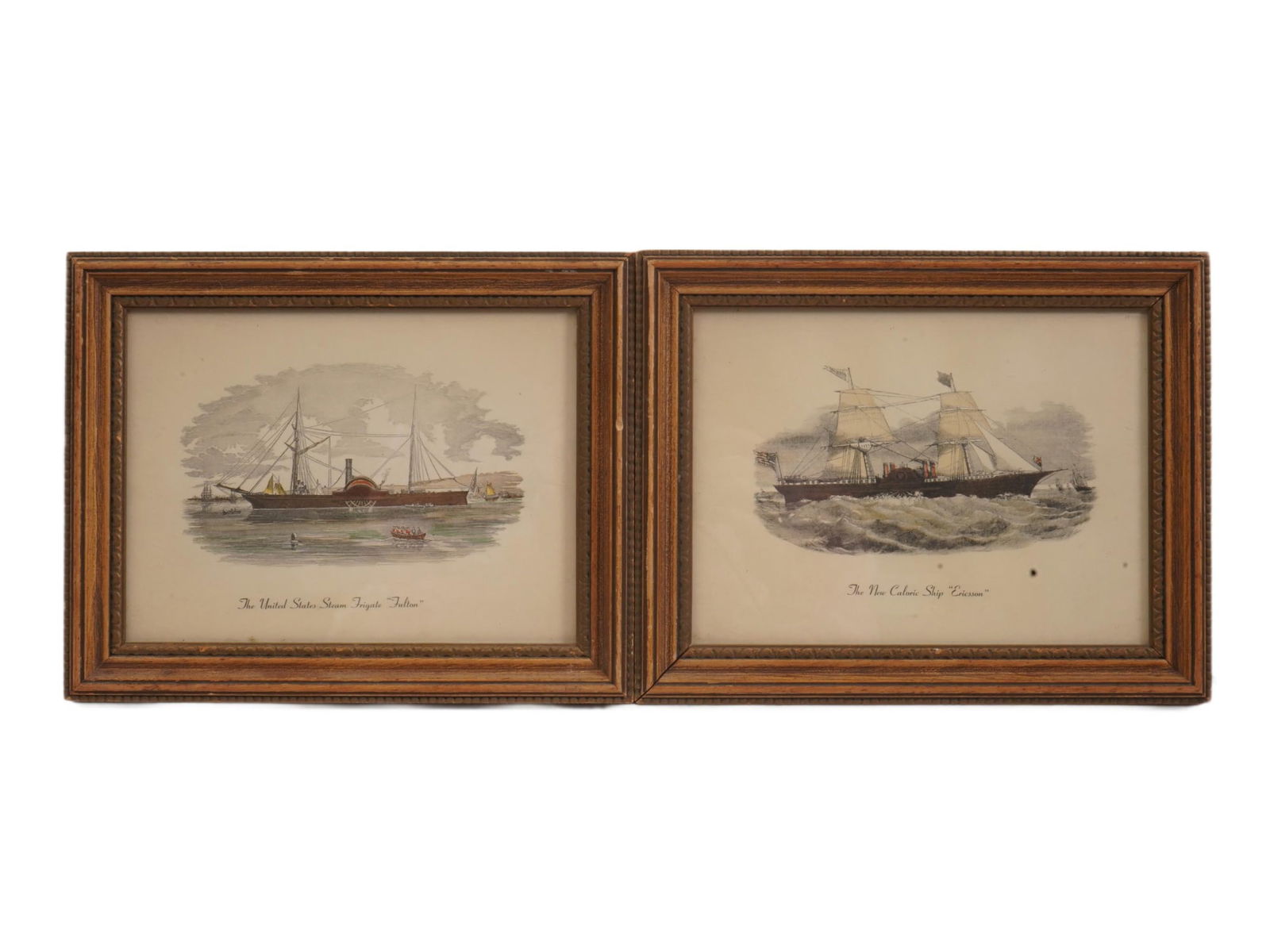 ANTIQUE AMERICAN HAND COLORED ENGRAVINGS OF STEAMSHIPS (1 of 4)