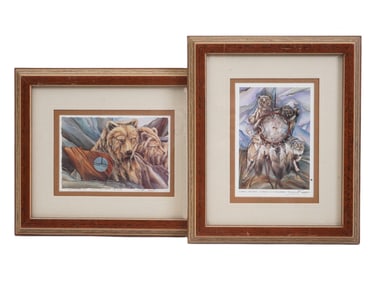 TWO OFFSET LITHOGRAPH PRINTS BY JODY BERGSMA SIGNED