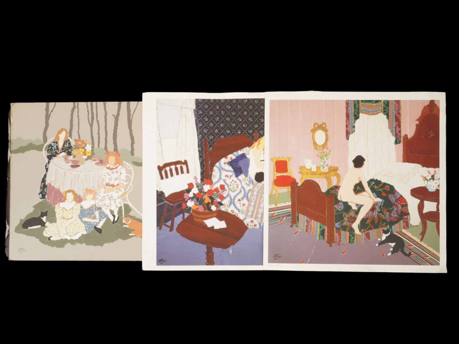 ATTR  JEANNIE MAY ORIGINAL COLLAGE 2 LITHOGRAPHS (1 of 8)