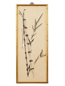 20TH CEN RONG YUAN CHINESE BIRD WOODBLOCK PRINT