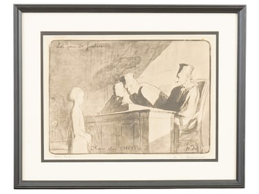 AFTER HONORE DAUMIER FRENCH SATIRICAL LITHOGRAPH