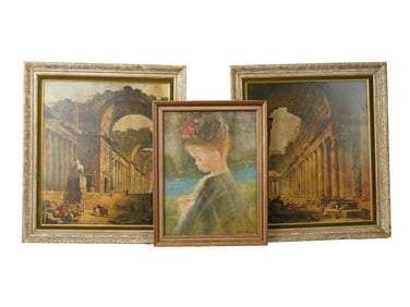 FRAMED PRINTS AFTER HUBERT ROBERT AND GENTILINI